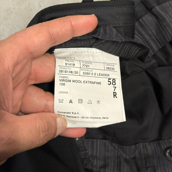 Corneliani Dress Pants Twill Wool Trousers Made in Italy Black 38x31 - Picture 5 of 10